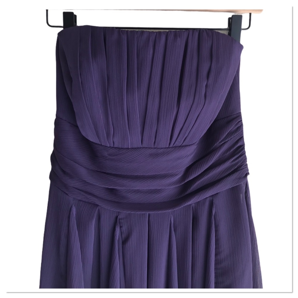 David’s Bridal Strapless Crinkle Chiffon Dress 6 - Picture 4 of 10
